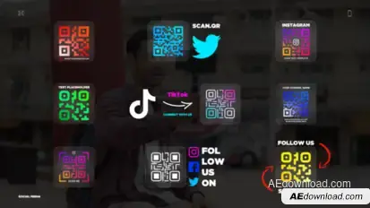 Social Media QR Elements template preview