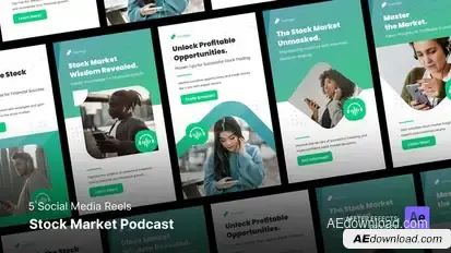 Social Media Reel - Stock Market Insight Podcast Product Promo template preview
