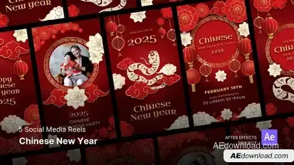 Social Media Reels - Chinese New Year After Effects Project Files Openers template preview
