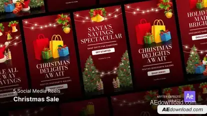 Social Media Reels - Christmas Sale After Effects Template Product Promo template preview