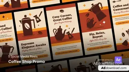 Social Media Reels - Coffee Shop Promo After Effects Template Elements template preview