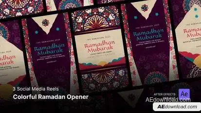 Social Media Reels - Colorful Ramadan Opener After Effects Project Files Openers template preview