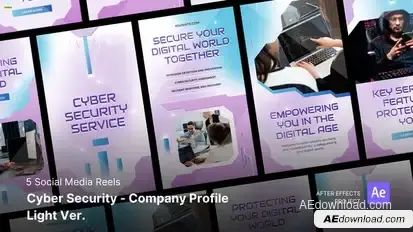 Social Media Reels - Cyber Security - Company Profile Light Ver After Effects Project Files Product Promo template preview