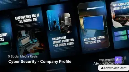 Social Media Reels - Cyber Security Company Dark Profile After Effects Project Files Openers template preview