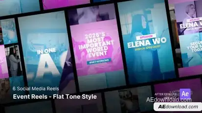 Social Media Reels - Event Reels Flat Tone Style After Effects Template Video Displays template preview