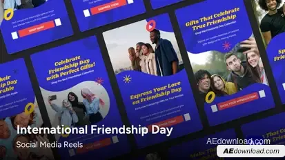 Social Media Reels - Friendship Day Quote After Effects Template Product Promo template preview