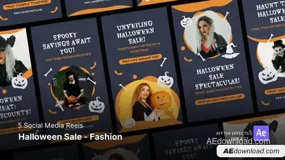 Social Media Reels - Halloween Sale Fashion After Effects Template Product Promo template preview