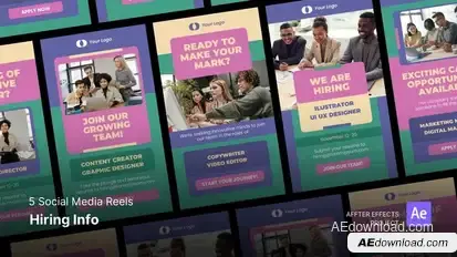 Social Media Reels - Hiring Info After Effects Template Product Promo template preview