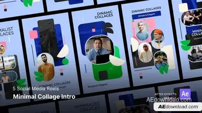 Social Media Reels - Minimal Collage Intro After Effects Project Files Openers template preview
