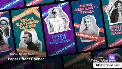 Social Media Reels - Paper Effect Opener After Effects Project Files Product Promo template preview