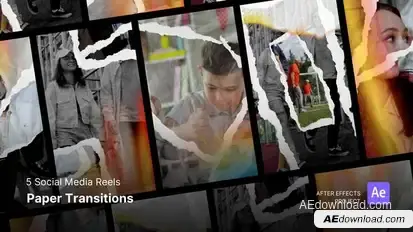 Social Media Reels - Paper Transitions After Effects Project Files Product Promo template preview