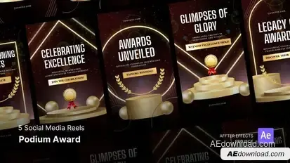Social Media Reels - Podium Award After Effects Template Product Promo template preview