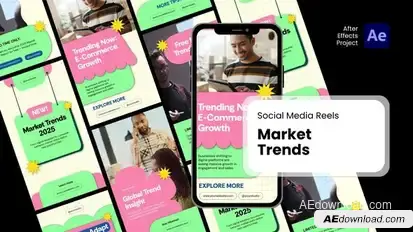 Social Media Reels - Post Market Trends After Effects Project Files Product Promo template preview