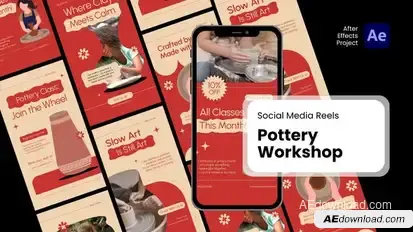 Social Media Reels - Pottery Workshop After Effects Project Files Product Promo template preview