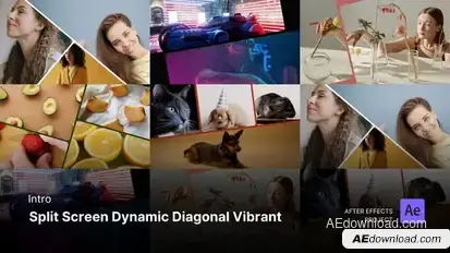 Social Media Reels - Split Screen Dynamic Vibrant After Effects Project Files Video Displays template preview
