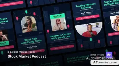 Social Media Reels - Stock Market Podcast After Effects Template Product Promo template preview