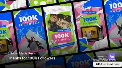 Social Media Reels - Thanks for 100k Followers After Effects Project Files Product Promo template preview