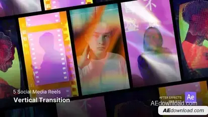 Social Media Reels - Vertical Transition After Effects Template Video Displays template preview