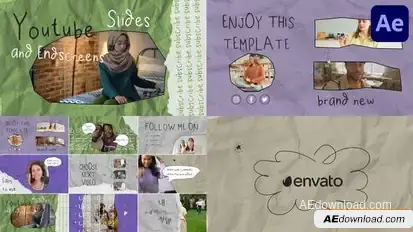 Social Media Slides and Endscreens for After Effects Openers template preview