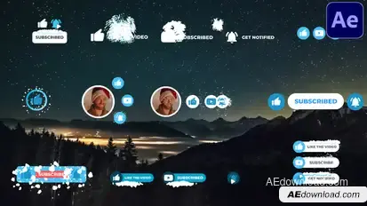 Social Media Snow Subscribers | After Effects Titles template preview