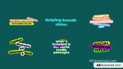 Social Media Titles | AE Titles template preview