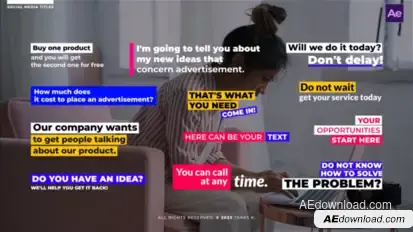 Social Media Titles  AE Titles template preview