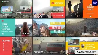 Social Media Travel Scenes for After Effects Openers template preview