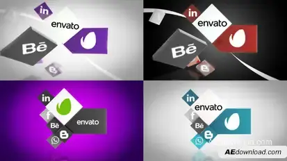 Social Media Unfold Logo Reveal Logo Stings template preview