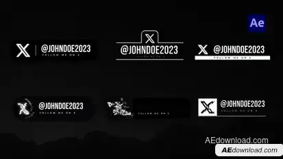 Social Media X Lowerthirds Titles template preview