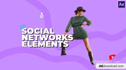 Social Networks Elements Titles template preview