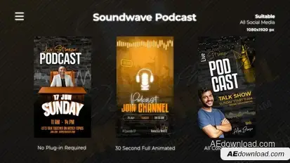 Soundwave Podcast Instagram Reels Elements template preview