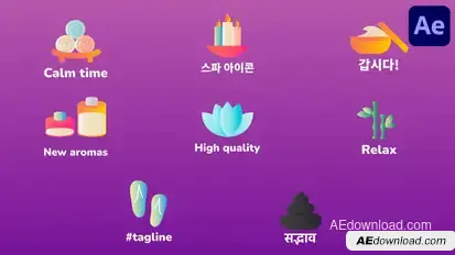 Spa Massage Icons And Titles for After Effects Titles template preview