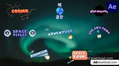Space Adventure Titles for After Effects Titles template preview