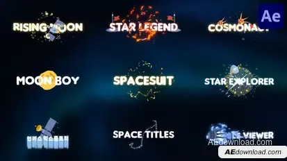 Space Exploration Titles for After Effects Titles template preview