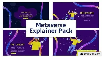 Videohive Space Metaverse Explainer Animation Scene Pack Elements template preview