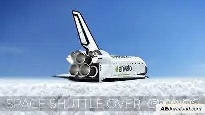 Space Shuttle over Clouds Openers template preview