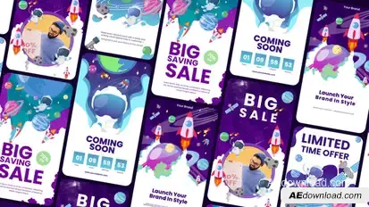 Space Theme Opener Promo Story Elements template preview