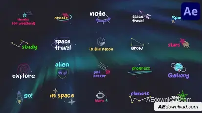 Space Titles for After Effects Titles template preview