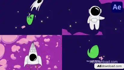Spaceman Logo Opener for After Effects Logo Stings template preview