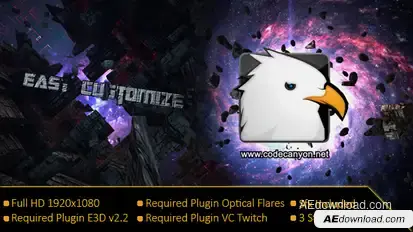 Spaceship Debris Reveal Logo Logo Stings template preview