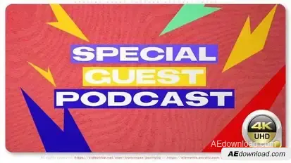 Special Guest Youtube Podcast Intro Openers template preview
