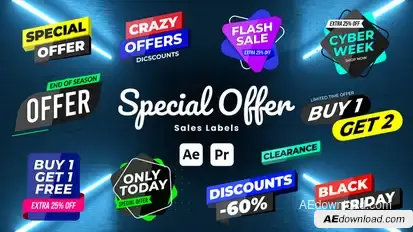 Special Offer Sale labels Titles template preview