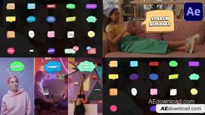 Speech Bubbles And Titles for After Effects Titles template preview