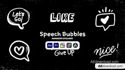 Speech Bubbles Animated Stickers Elements template preview