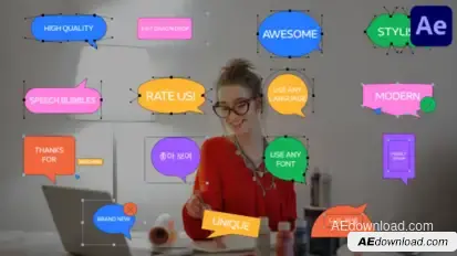 Speech Bubbles for After Effects Titles template preview