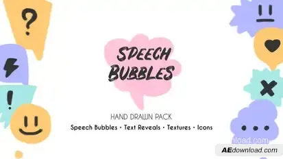 Speech Bubbles. Hand Drawn Pack Titles template preview