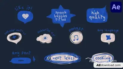 Speech Bubbles Titles for After Effects Titles template preview
