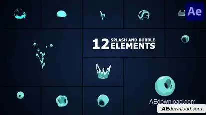 Splash And Bubble Elements for After Effects Elements template preview