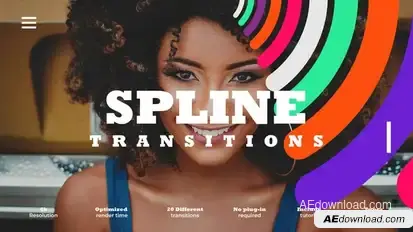 Spline Transitions broadcast-packages template preview