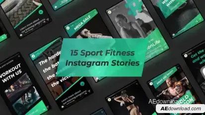 Sport Fitness Instagram Stories Video Displays template preview